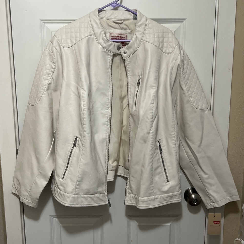 levi’s womens faux leather motocross racer jacket size 3x